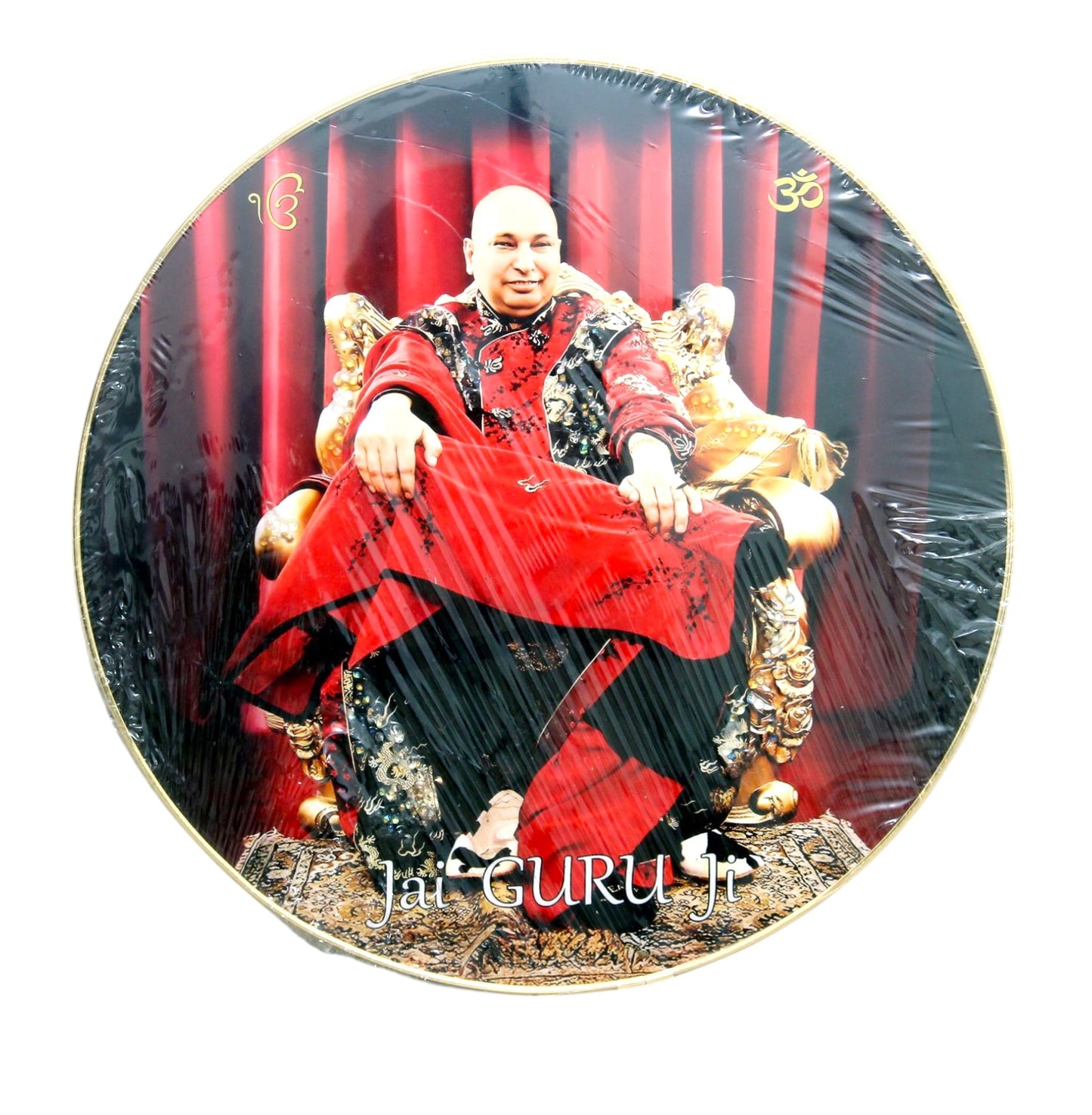 GURU JI Photo with Frame , The Art of Bahulprema ,  ( Stone Work Photo Frame ). Art of Luxury   SIZE - 40.64 X 40.64 CM