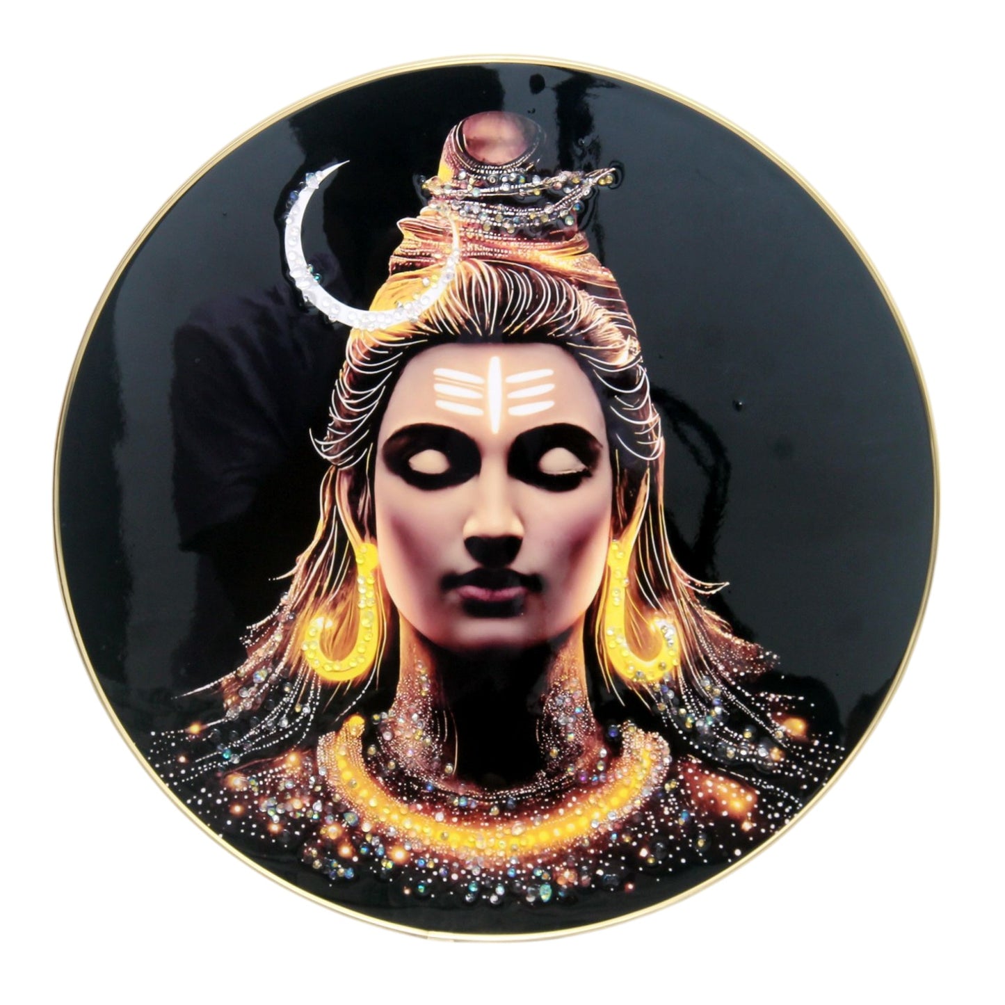 LORD SHIVA  Photo with Frame , The Art of Bahulprema ,  ( Stone Work Photo Frame ). Art of Luxury   SIZE - 40.64 X 40.64 CM