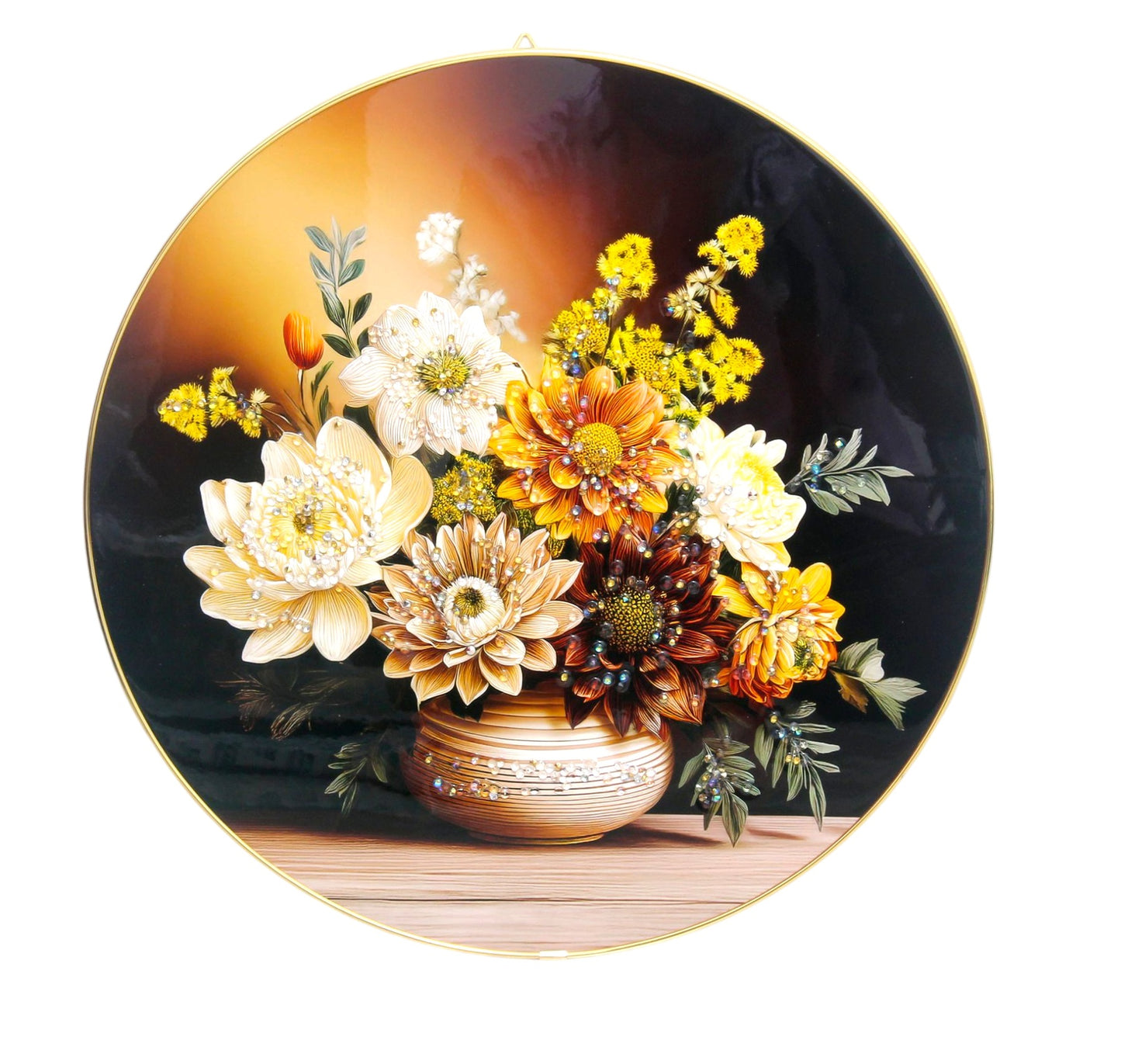 FLOWER'S FRAME ART,  ( Stone Work Photo Frame ). Art of Luxury   SIZE - 20.32 x 20.32 CM