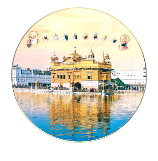 GOLDEN TEMPLE  Photo with Frame , The Art of Bahulprema ,  ( Stone Work Photo Frame ). Art of Luxury   SIZE - 40.64 X 40.64 CM