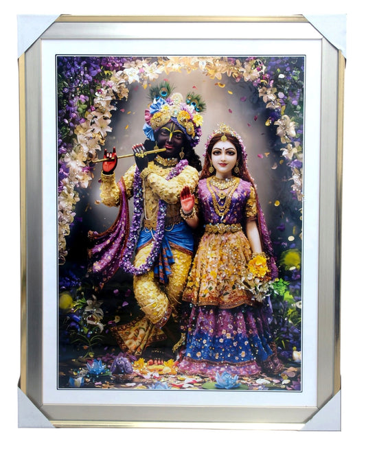 Shree Radhe Krishan ji Photo with Frame , The Art of Bahulprema , ( Stone Work Photo Frame ). Art of Luxury SIZE - 66.04 x 51.0 CM (Copy) (Copy) (Copy)