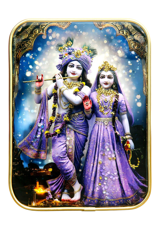 BAHULPREMA FRAME ART, Radha Krishna  ( Stone Work Photo Frame ). Art of Luxury   SIZE - 66.04 x 50.8 CM