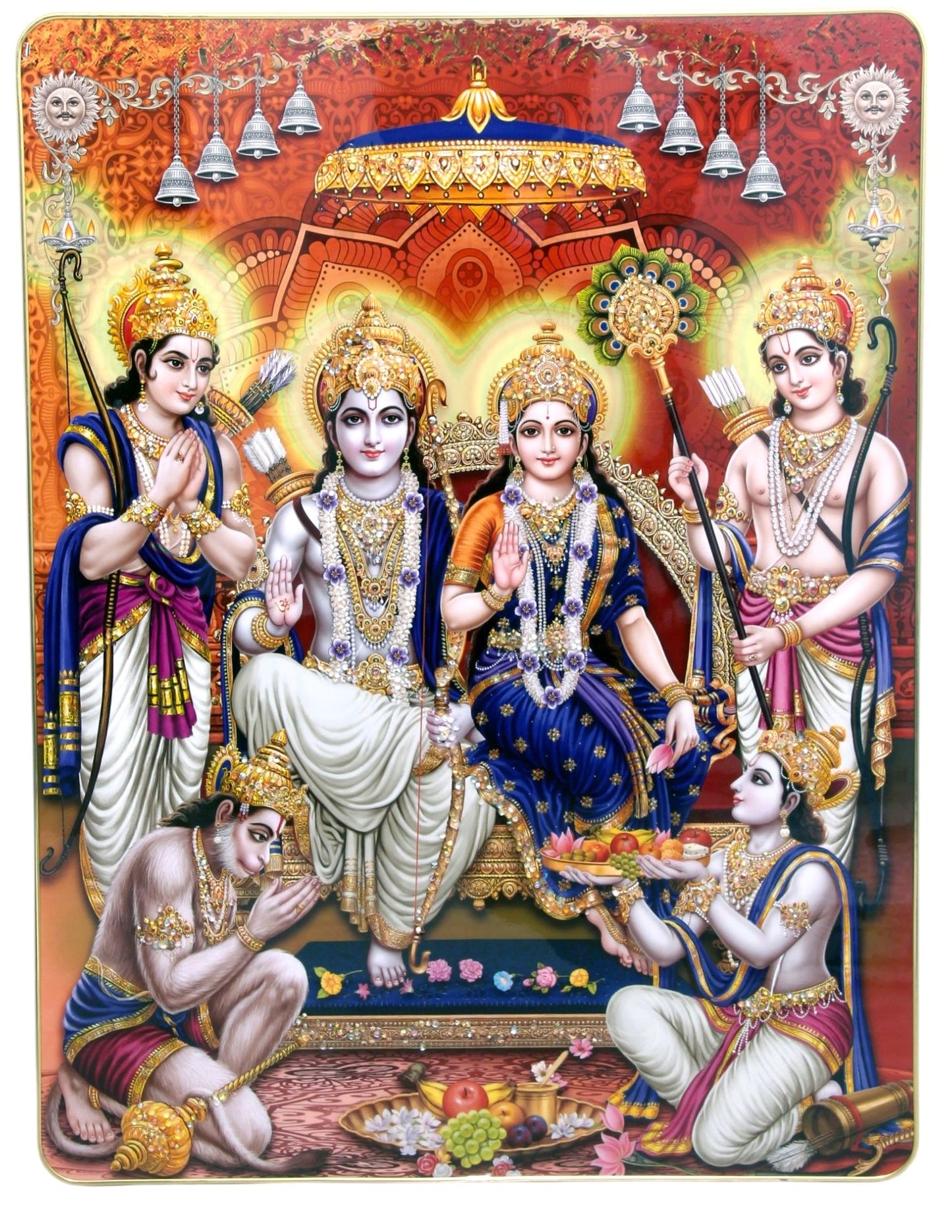 BAHULPREMA FRAME ART, SHREE RAM   ( Stone Work Photo Frame ). Art of Luxury   SIZE - 66.04 x 50.8 CM