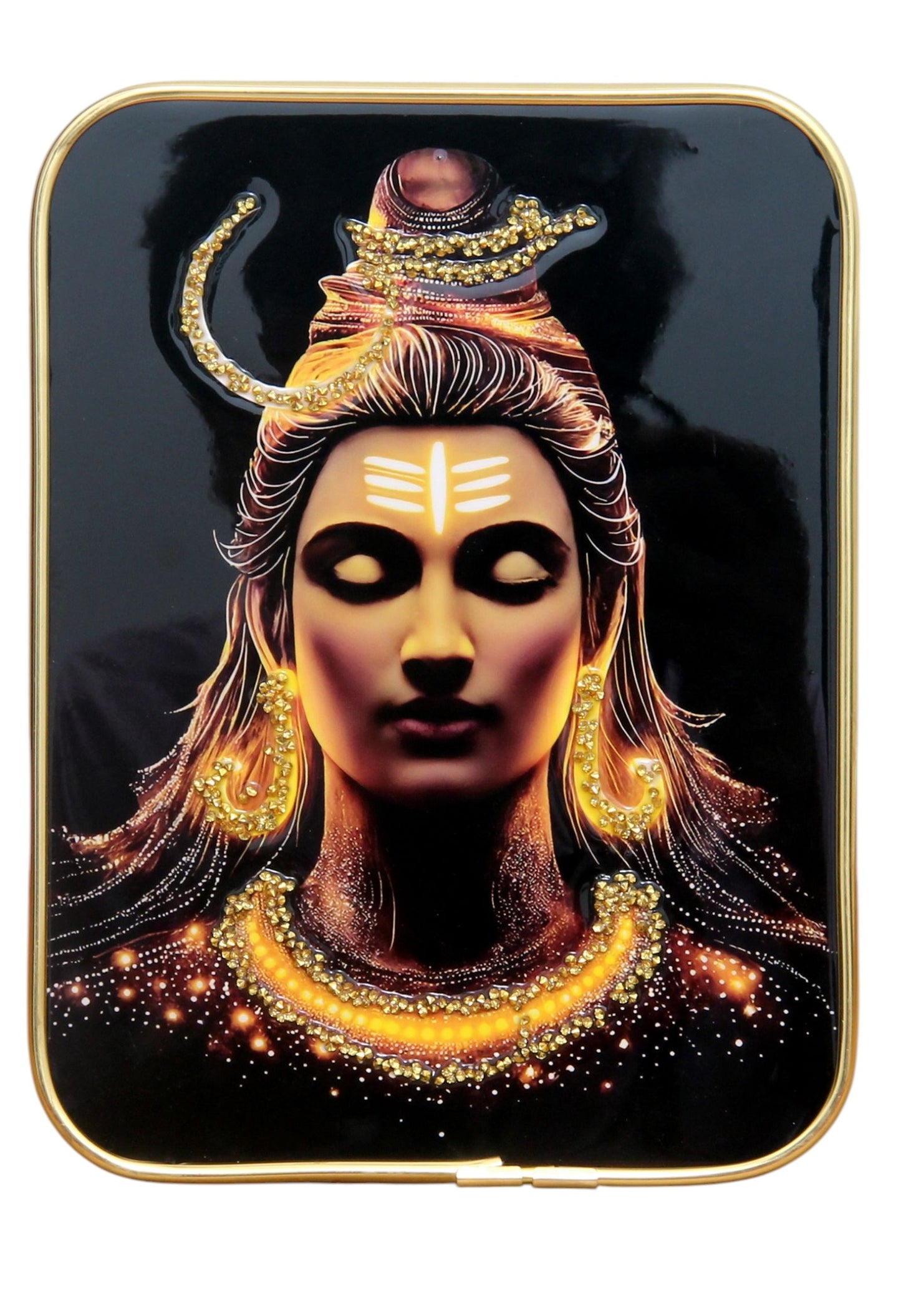 Lord Shiva Photo Frame , The Art of Bahulprema ,  ( Stone Work Photo Frame ). Art of Luxury   SIZE - 20.32x15.24 CM (Copy)