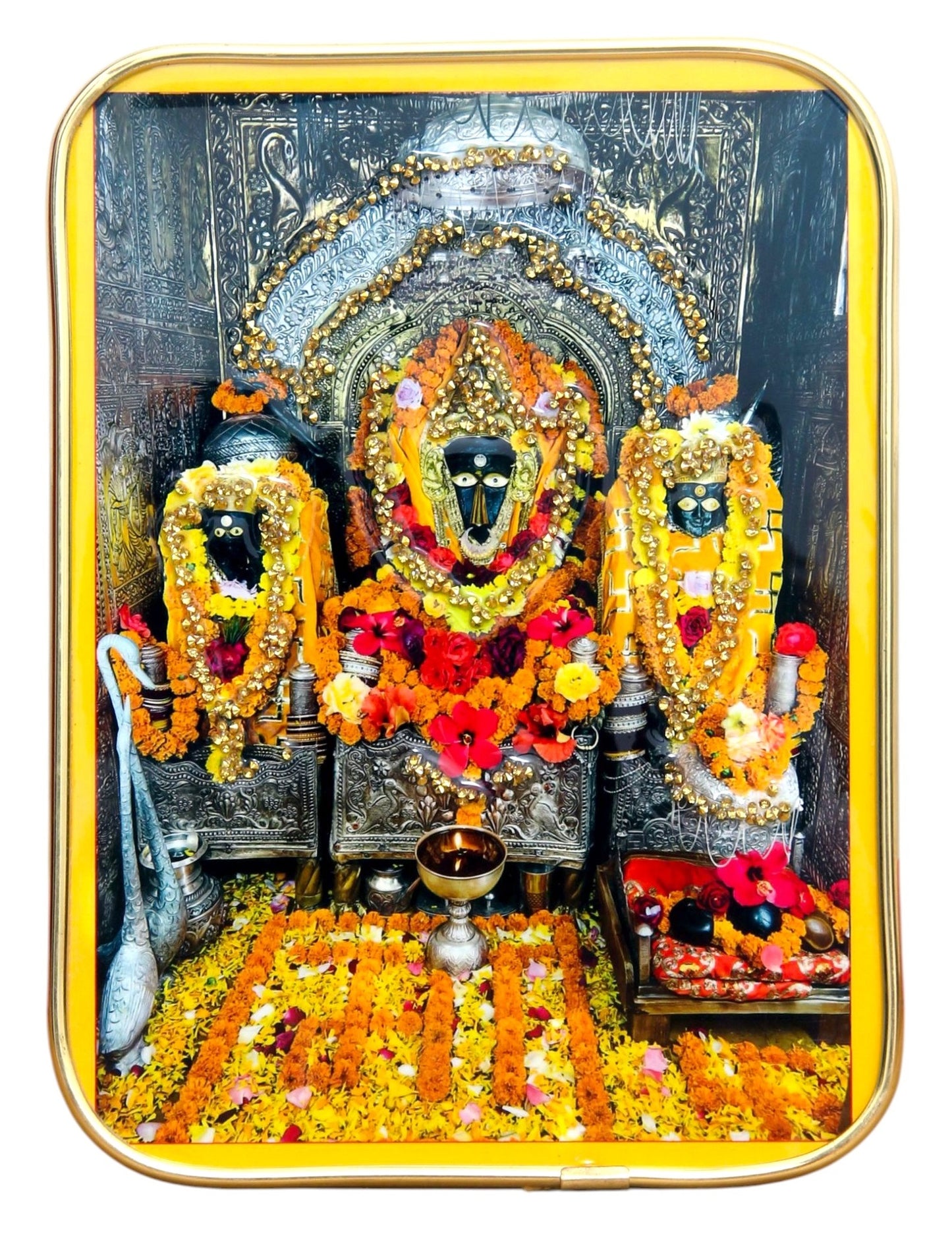 Hindu Goddess Photo Frame , The Art of Bahulprema ,  ( Stone Work Photo Frame ). Art of Luxury   SIZE - 20.32x15.24 CM