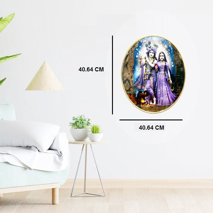 LORD KRISHNA & RAHDA Photo Frame , The Art of Bahulprema ,  ( Stone Work Photo Frame ). Art of Luxury   SIZE - 40.64 X 40.64 CM