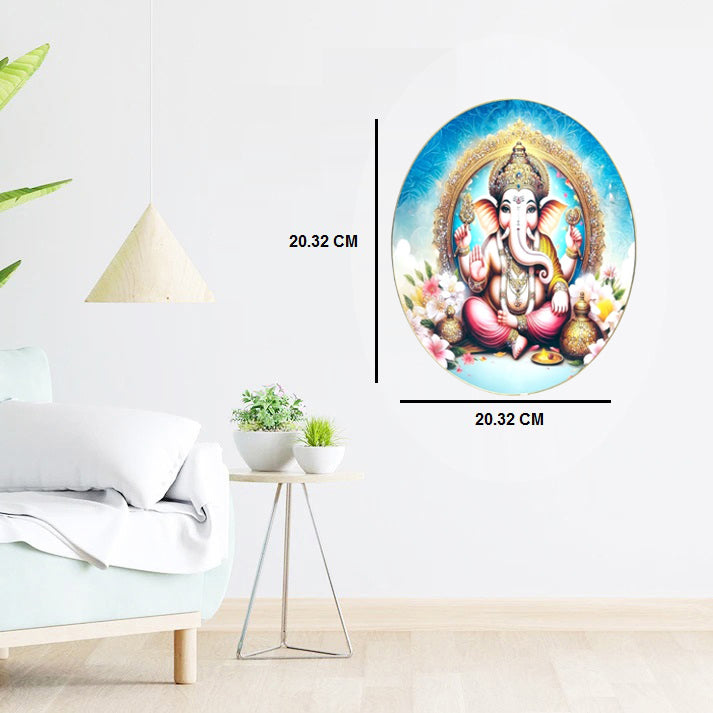 SHREE GANESH JI  Photo with Frame , The Art of Bahulprema ,  ( Stone Work Photo Frame ). Art of Luxury   SIZE - 40.64 X 40.64 CM
