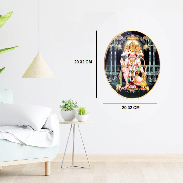 LORD PANCHMUKHI HANUMAN Photo with Frame , The Art of Bahulprema ,  ( Stone Work Photo Frame ). Art of Luxury   SIZE - 40.64 X 40.64 CM