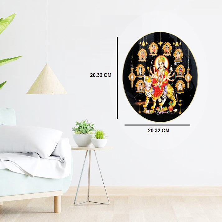 MAA DURGA  Photo with Frame , The Art of Bahulprema ,  ( Stone Work Photo Frame ). Art of Luxury   SIZE - 40.64 X 40.64 CM