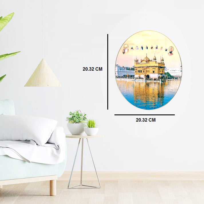 GOLDEN TEMPLE  Photo with Frame , The Art of Bahulprema ,  ( Stone Work Photo Frame ). Art of Luxury   SIZE - 40.64 X 40.64 CM