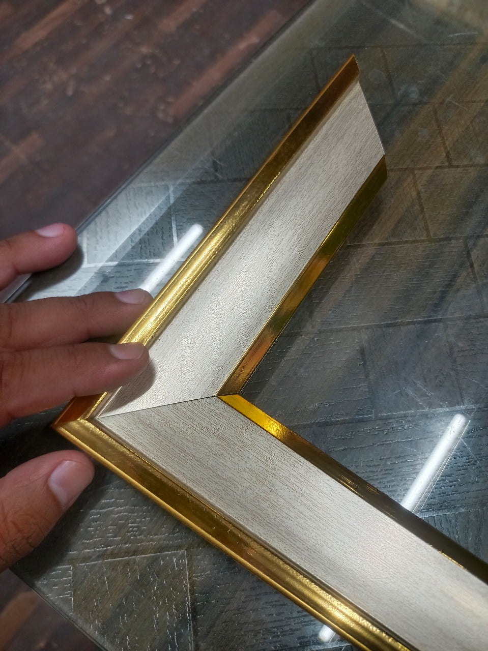 Shree Radha Krishan ji Photo with Frame , The Art of Bahulprema , ( Stone Work Photo Frame ). Art of Luxury SIZE - 66.04 x 51.0 CM