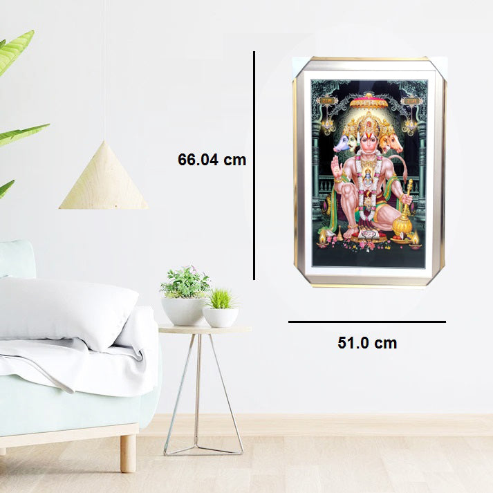 Shree Hanuman ji Photo with Frame , The Art of Bahulprema , ( Stone Work Photo Frame ). Art of Luxury SIZE - 66.04 x 51.0 CM (Copy) (Copy) (Copy) (Copy)